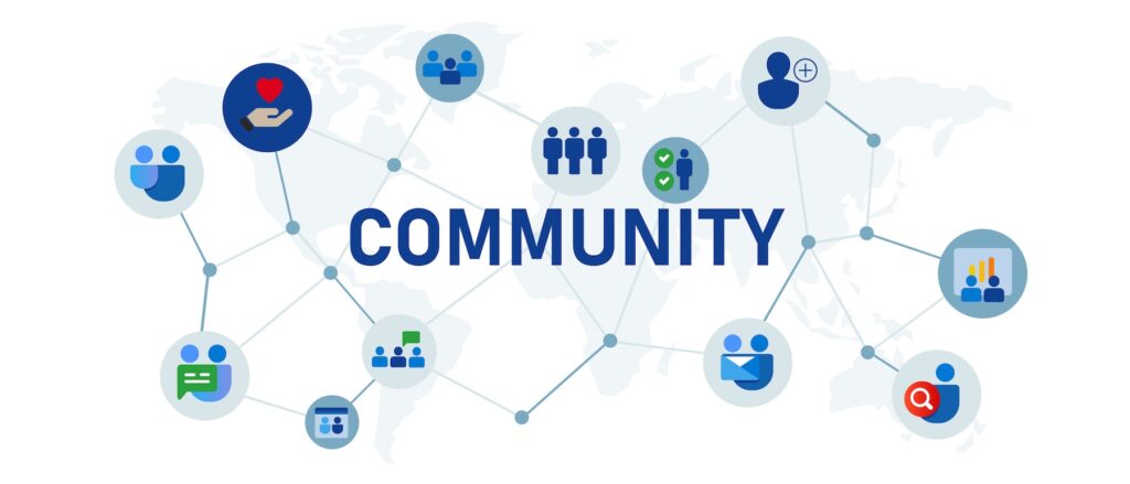 graphic showing how franchise brands can use community to grow